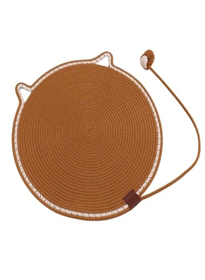 Swejos Cat Scratcher Mat Natural Cotton Rope Scratch Pad 15.7’’ Round Floor Scratching for Indoor Cats Durable Furniture Protector Couch Wall and Sofa - Image 1